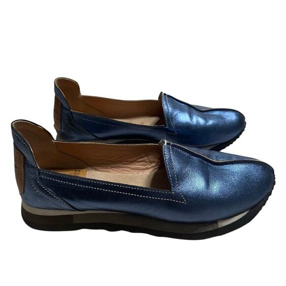 Mayan Roots Handmade Metallic Leather Flats Women's Size 8 Slip On Comfort - Picture 1 of 10